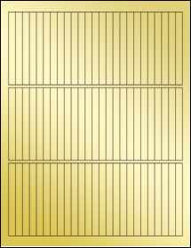 Sheet of 0.3125" x 3.25" Gold Foil Laser labels