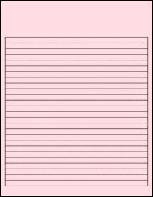 Sheet of 8" x 0.322" Pastel Pink labels