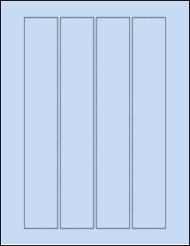 Sheet of 1.5" x 9.5" Pastel Blue labels