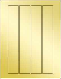 Sheet of 1.5" x 9.5" Gold Foil Laser labels