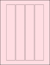Sheet of 1.5" x 9.5" Pastel Pink labels