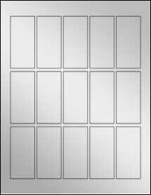 Sheet of 1.37795" x 2.95276" Silver Foil Laser labels
