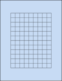 Sheet of 0.625" x 0.625" Pastel Blue labels
