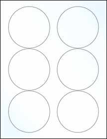 Sheet of 3.33" Circle Clear Gloss Laser labels