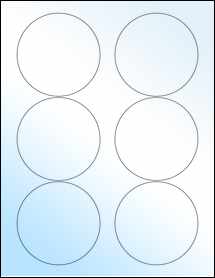 Sheet of 3.33" Circle White Gloss Laser labels