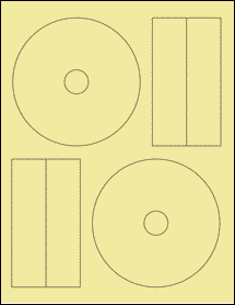 Sheet of 4.65" x 4.65" Pastel Yellow labels