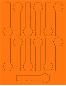 Sheet of 1.3108" x 4.2625" Fluorescent Orange labels