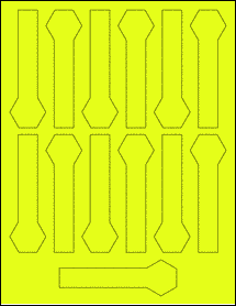 Sheet of 1.3108" x 4.2625" Fluorescent Yellow labels