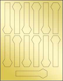 Sheet of 1.3108" x 4.2625" Gold Foil Laser labels