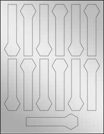 Sheet of 1.3108" x 4.2625" Silver Foil Laser labels