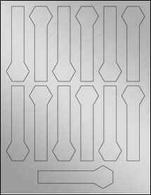 Sheet of 1.3108" x 4.2625" Weatherproof Silver Polyester Laser labels