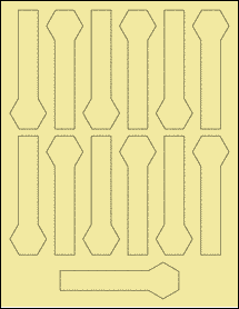 Sheet of 1.3108" x 4.2625" Pastel Yellow labels