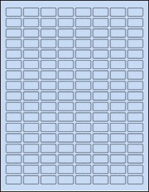 Sheet of 0.875" x 0.48" Pastel Blue labels