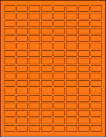 Sheet of 0.875" x 0.48" Fluorescent Orange labels