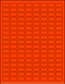 Sheet of 0.875" x 0.48" Fluorescent Red labels