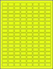 Sheet of 0.875" x 0.48" Fluorescent Yellow labels