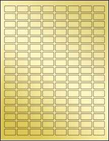 Sheet of 0.875" x 0.48" Gold Foil Laser labels