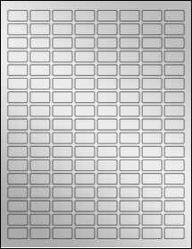 Sheet of 0.875" x 0.48" Silver Foil Laser labels