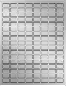 Sheet of 0.875" x 0.48" Weatherproof Silver Polyester Laser labels