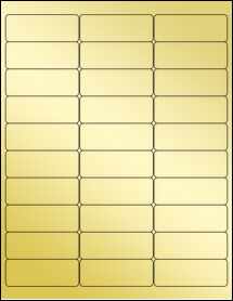 Sheet of 2.7" x 1" Gold Foil Inkjet labels