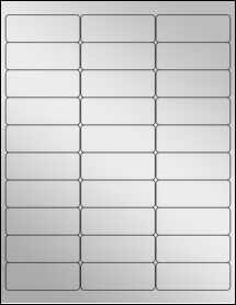 Sheet of 2.7" x 1" Silver Foil Inkjet labels