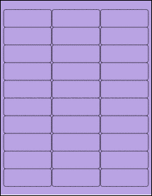 Sheet of 2.7" x 1" True Purple labels