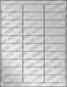 Sheet of 2.7" x 1" Void Silver Polyester labels