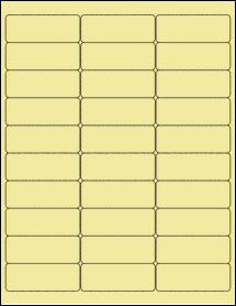Sheet of 2.7" x 1" Pastel Yellow labels