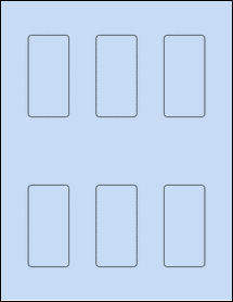 Sheet of 1.5" x 3" Pastel Blue labels