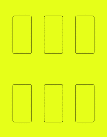 Sheet of 1.5" x 3" Fluorescent Yellow labels