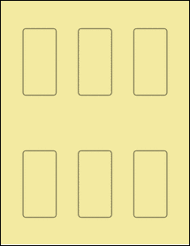Sheet of 1.5" x 3" Pastel Yellow labels