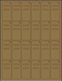 Sheet of 1.2213" x 2.545" Brown Kraft labels