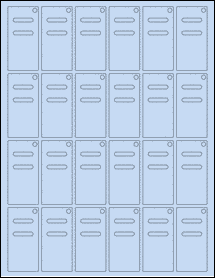 Sheet of 1.2213" x 2.545" Pastel Blue labels