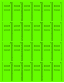 Sheet of 1.2213" x 2.545" Fluorescent Green labels