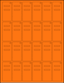 Sheet of 1.2213" x 2.545" Fluorescent Orange labels