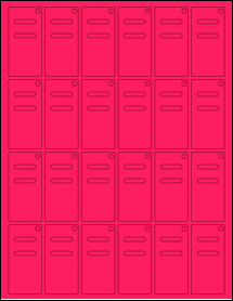 Sheet of 1.2213" x 2.545" Fluorescent Pink labels