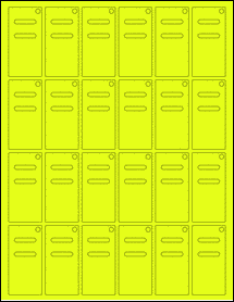 Sheet of 1.2213" x 2.545" Fluorescent Yellow labels