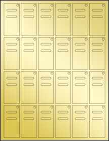 Sheet of 1.2213" x 2.545" Gold Foil Inkjet labels