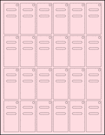 Sheet of 1.2213" x 2.545" Pastel Pink labels