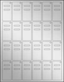Sheet of 1.2213" x 2.545" Silver Foil Inkjet labels