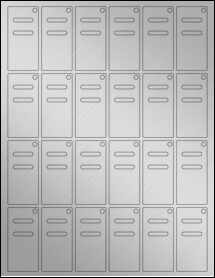 Sheet of 1.2213" x 2.545" Weatherproof Silver Polyester Laser labels