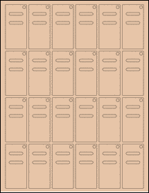 Sheet of 1.2213" x 2.545" Light Tan labels
