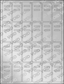 Sheet of 1.2213" x 2.545" Void Silver Polyester labels