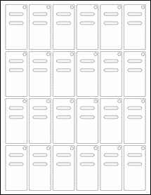 Sheet of 1.2213" x 2.545" Weatherproof Gloss Inkjet labels
