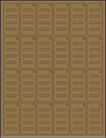 Sheet of 1.2213" x 2.545" Brown Kraft labels