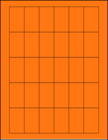Sheet of 1.1825" x 2" Fluorescent Orange labels
