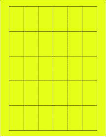 Sheet of 1.1825" x 2" Fluorescent Yellow labels