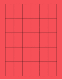 Sheet of 1.1825" x 2" True Red labels