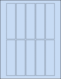 Sheet of 1.25" x 5" Pastel Blue labels