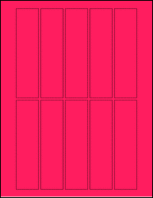 Sheet of 1.25" x 5" Fluorescent Pink labels
